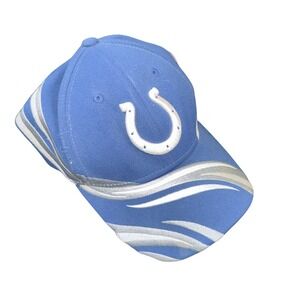 Indianapolis Colts Hat Cap Fitted Mens Blue White Silver NFL Football Reebok